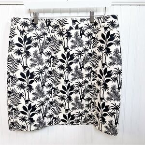 Talbots Petites White & Black Tropical Fun Monkey Print Skirt Women’s Size 16P